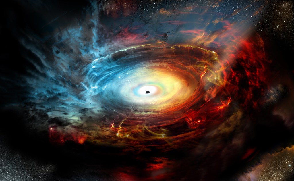 image of a black hole and accretion disk